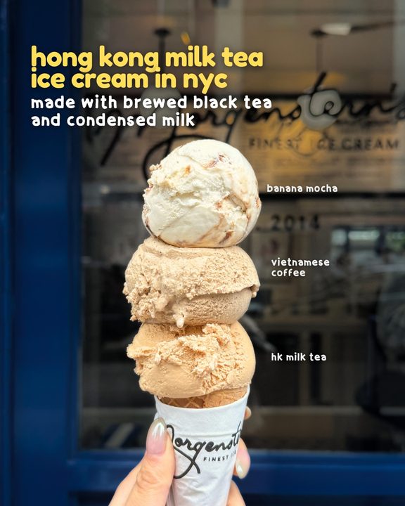 Hong Kong milk tea ice cream… it literally tastes like someone froze the HK style milk tea I grew up drinking🧋🇭🇰😭

@morgensternsnyc reopened at their Bananas location in the LES with a mix of old favorites and new flavor