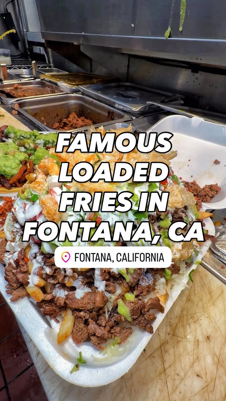 FAMOUS LOADED FRIES IN FONTANA, CA🤩🇲🇽
•
📍Tacos Y Más, 14050 Cherry Ave Unit N, Fontana, CA
•
@tacosmas 
•
#taco #fontana #inlandempire #