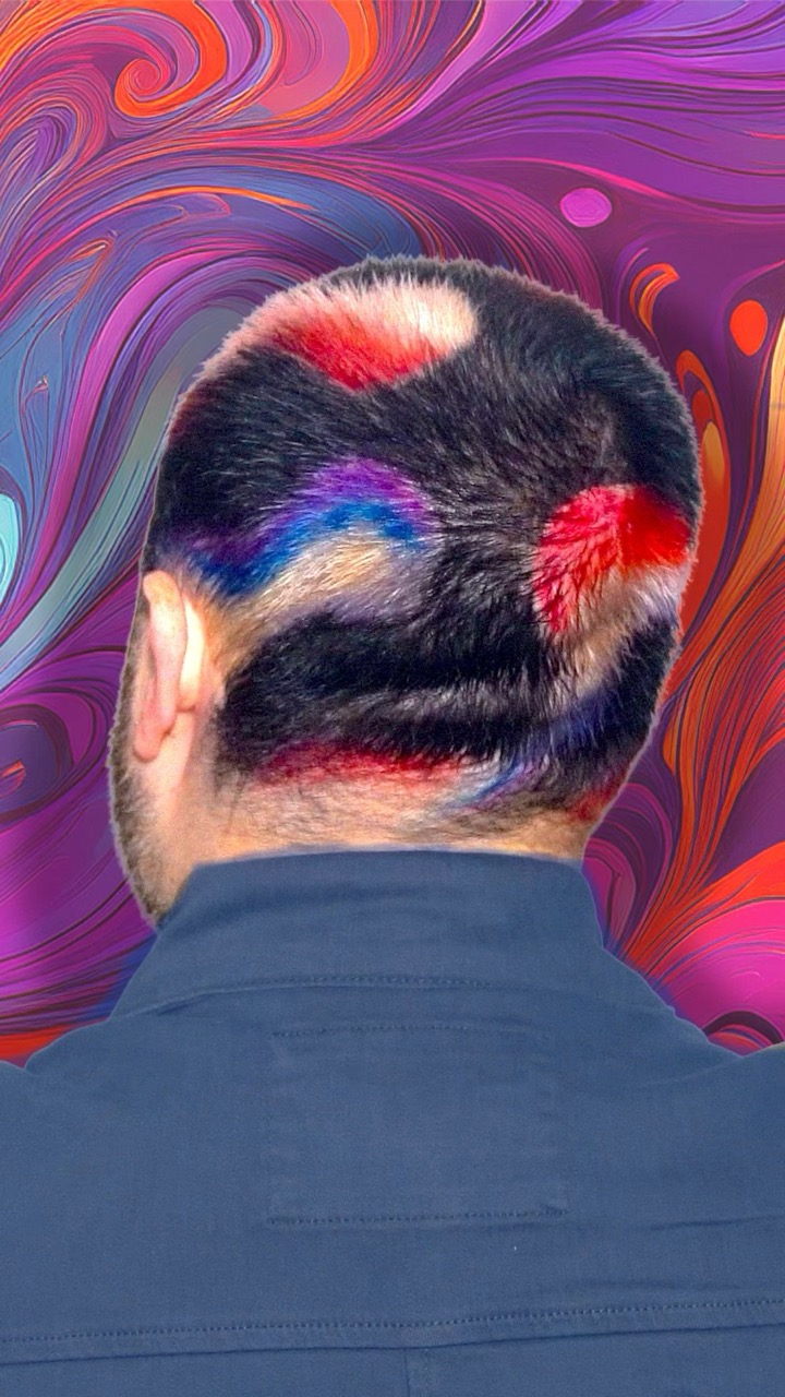 TRIPPY Swirly Buzz Cut Hair Dye Design Tutorial!       #buzzcuthairdye #hair #beauty #trippyhairdye