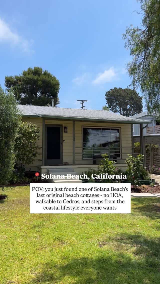POV: the house I’d buy if I wanted to walk to the beach, skip the HOA, and own a piece of Solana Beach History 🏡🌊

Comment “Solana” and I’
