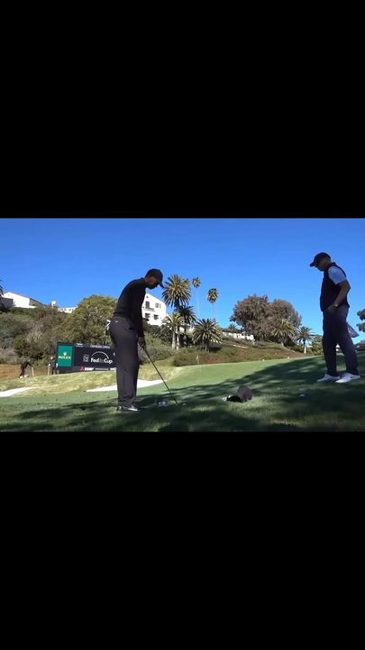 Tiger, opening the blade then rotating close… little wedge shots.  #tiger #tigerwoods #golf #golfswing #golfer @tigerwoods