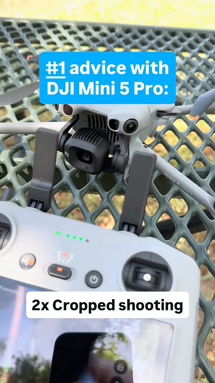 #1 advice with DJI mini 5 pro: used the 2X cropped shooting mode #dji #drones #mini5pro