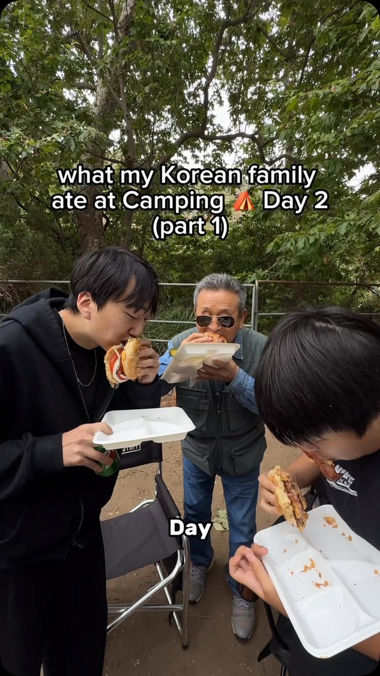 it’s not camping food without a hamburger meal 🍔 what do you think my Appa is going to cook for dinner??

What my Korean family ate at Camp
