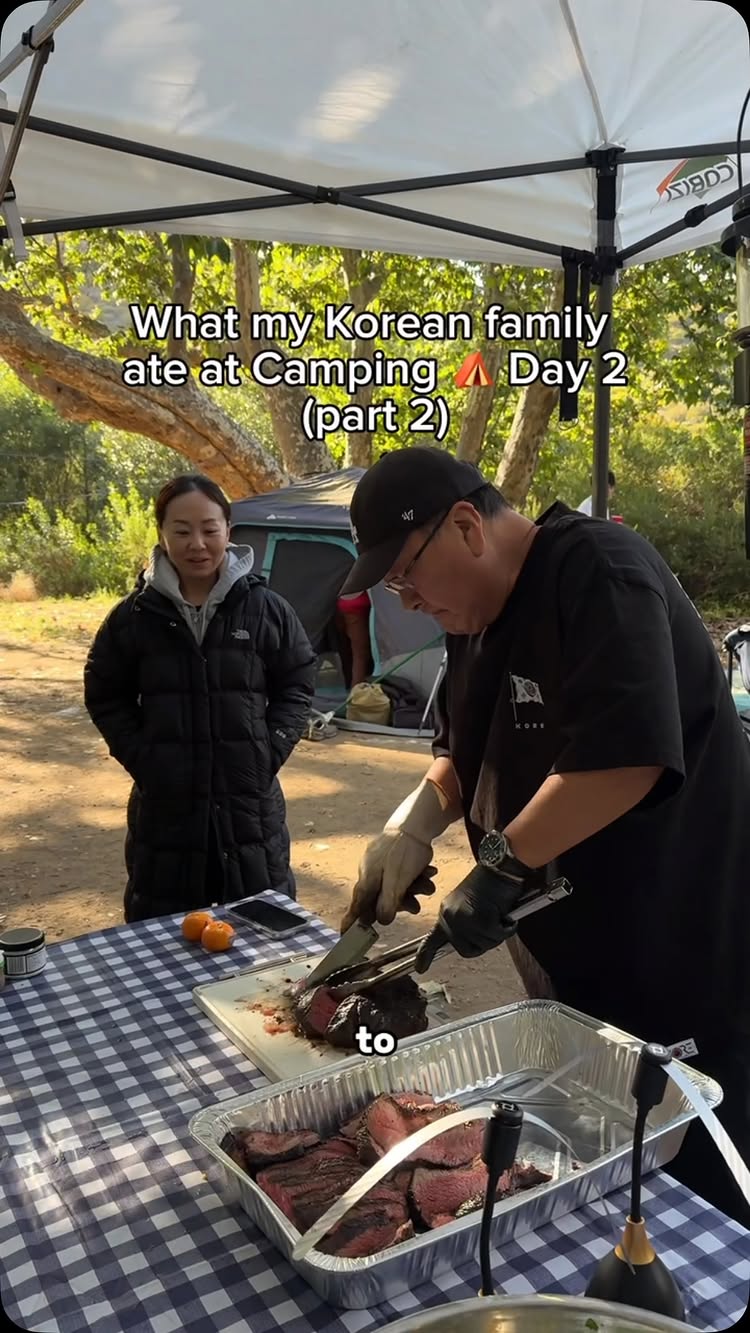 It’s my family’s turn to cook on our camping trip!! ⛺️🥩🥗
@kangbaeappa @shnleee @thesleekitchen 

So here’s what my Korean family ate at Ca