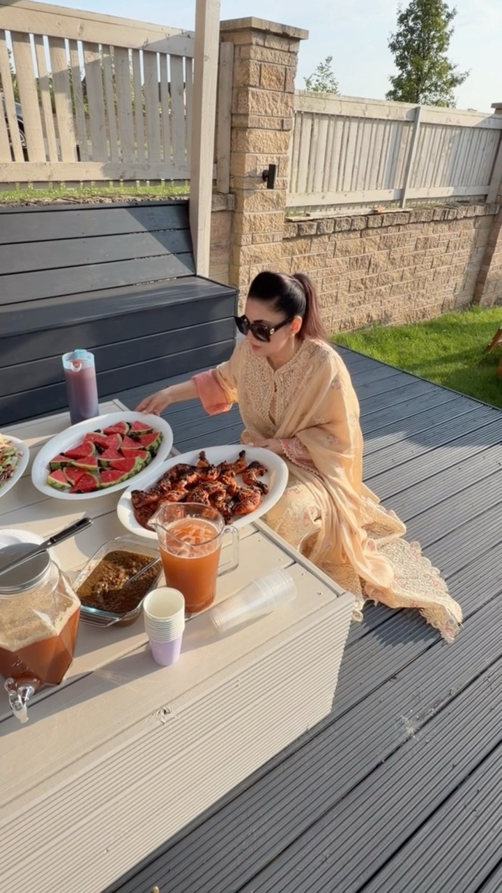bbq at my brothers place, chicken marinated, kababs baked, chai served, kitchen & dishes cleaned