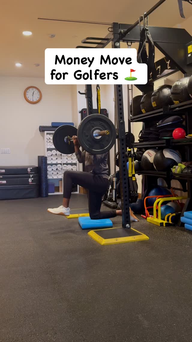 ⛳️ Be Explosive ⛳️ 

Working in a half kneel position to build hip stability, lower body power, and upper body power. 

Can do this exercise