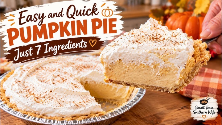 No Bake Pumpkin Pie-Easy,Fast & Delicious! Just a few ingredients 