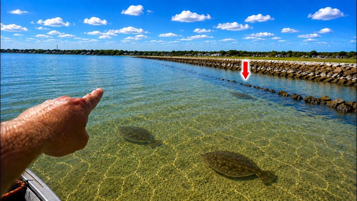 THIS is Why You Fish ROCK JETTIES...FLOUNDER Everywhere!!