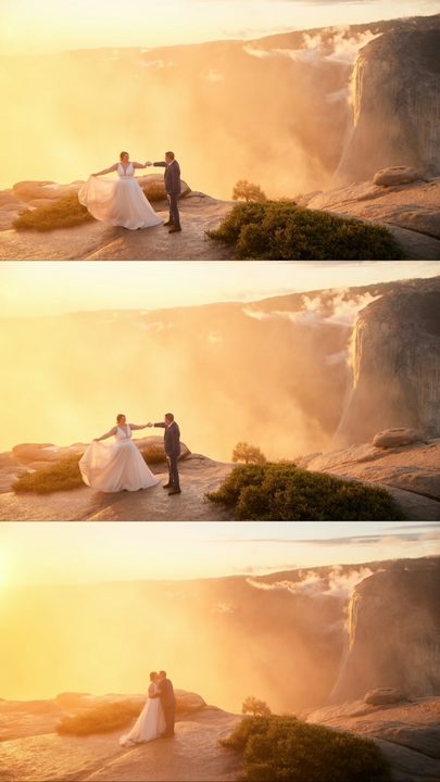 Stephan and I will never forget this day ✨
We planned this Yosemite elopement with K+J with sunset at Taft Point as our end goal. The weather forecast had a little rain, not much on it. Boy, were they wrong 😅 we hiked to