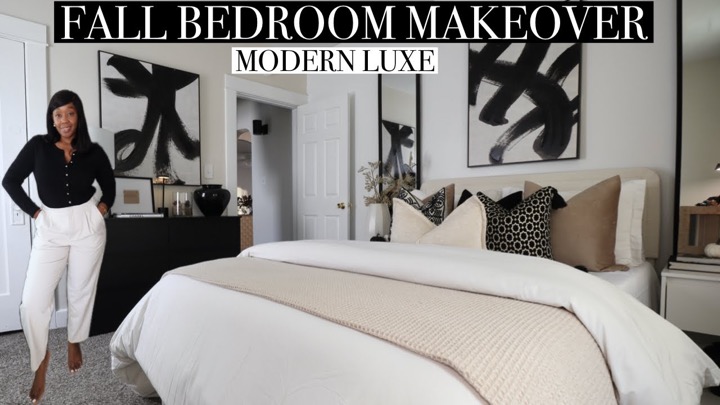 FALL BEDROOM MAKEOVER | MODERN LUXURY BEDROOM DECORATE WITH ME+AMAZON DECOR FINDS | LUXE ON A BUDGET