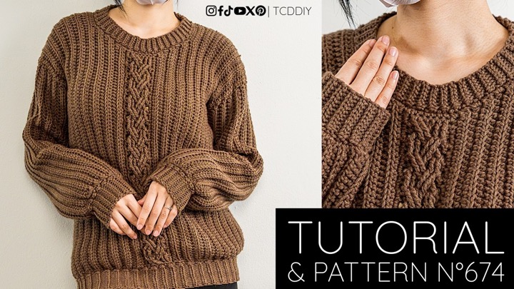 The ONLY Crochet Cable Sweater You Need | Pattern & Tutorial #674