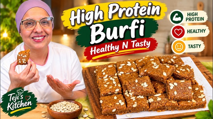 High Protein Burfi Recipe | Healthy & Tasty Homemade Protein Barfi | Teji’s Kitchen