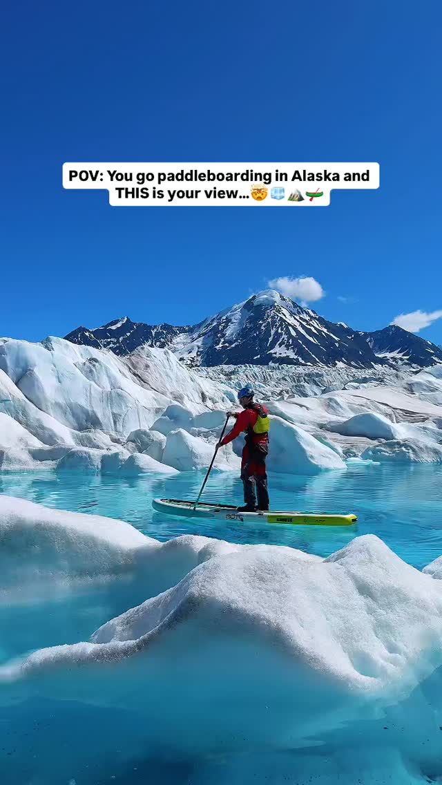 This just might be the best paddleboarding view in the world 🤯🌎 

📍Knik Glacier near Palmer, Alaska

We took a helicopter out to Knik Gla