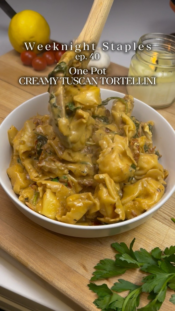 One Pot Creamy Tuscan Tortellini