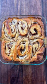 3 ingredient Banana Cinnamon Rolls. Shout out to store bought pastries and baked goods for making blank canvas’ that act as a muse to my dum