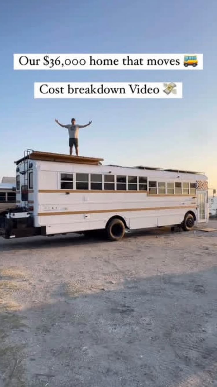 💸🚌 Our most asked question…How much did the bus cost? Can we get a breakdown! 👍 
Yes we built it ourselves! 
Yes this included the price 
