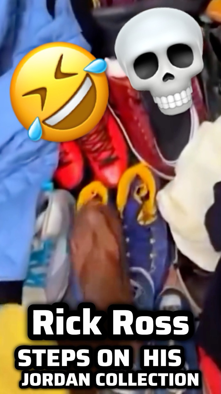 Rick ross steps all over his Air Jordan collection #sneakers #rickross