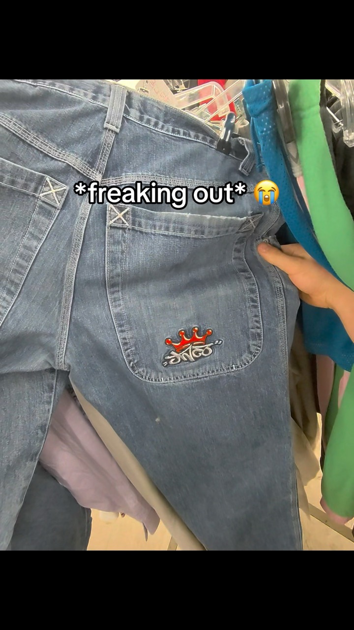 No way these were in a THRIFT STORE 😭✌️ #thriftfinds #reselling #jnco #vintageclothing @SellRaze