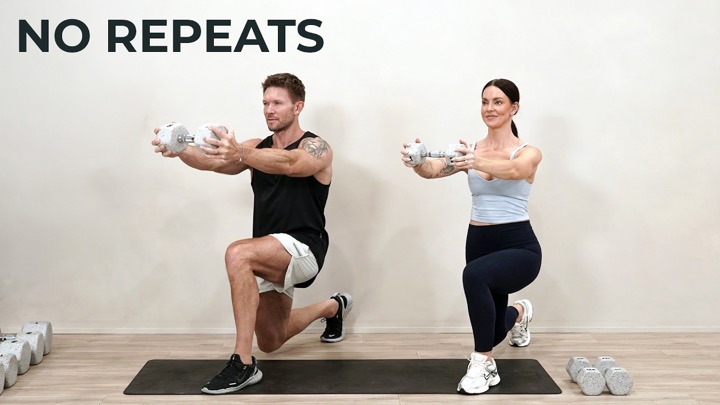 40 MIN FULL BODY Dumbbell Workout | NO REPEATS Strength Training