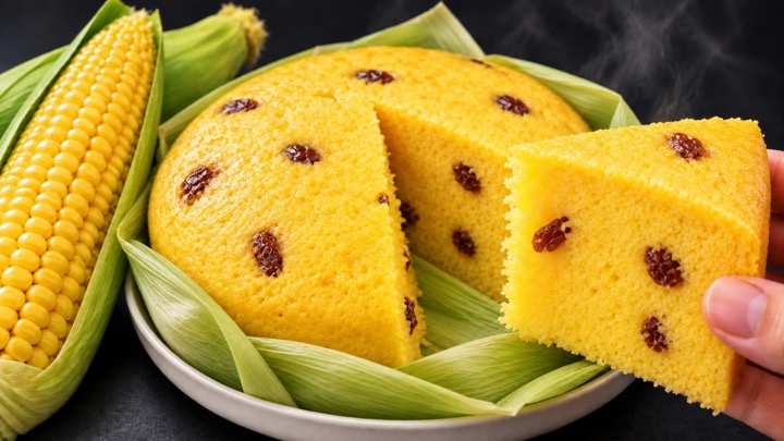 Forget Boiled Corn! Make These Soft & Fluffy Steamed Corn Cakes — No Oven, No Frying!