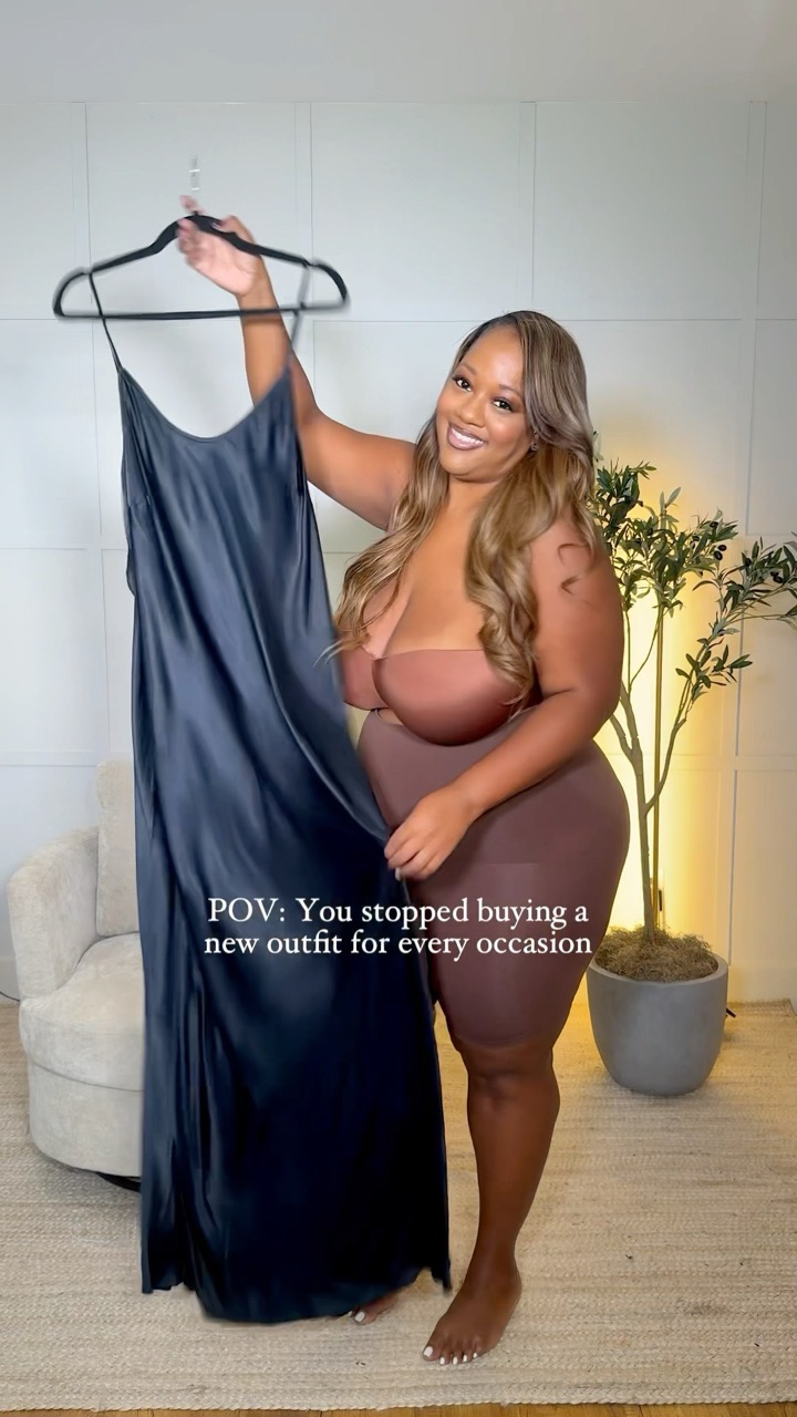 One slip dress, 5 versions! Which one is your fave?! #plussize