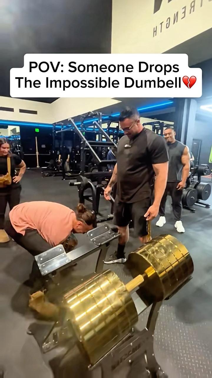 POV: Someone Drops Larry Wheel's Dumbell 🤣 #dumbell #deadlift