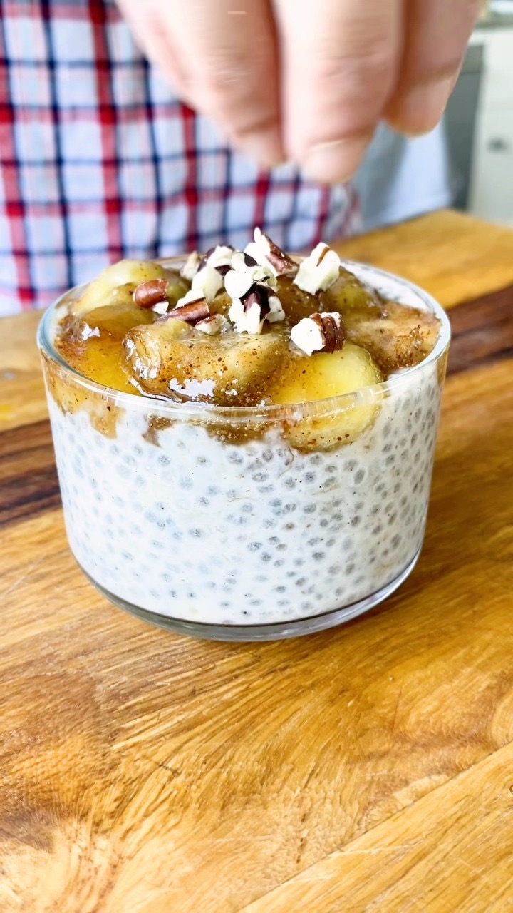 My 15g Fiber Breakfast that tastes like Banana Bread! #shorts #chiapudding #highfiberdiet