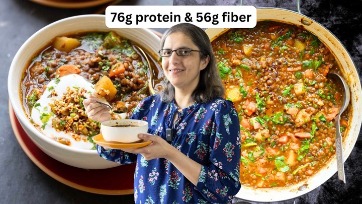 The Protein-Rich Lentil Potato Soup I Can't Stop Making! 56g Fiber 75g Protein