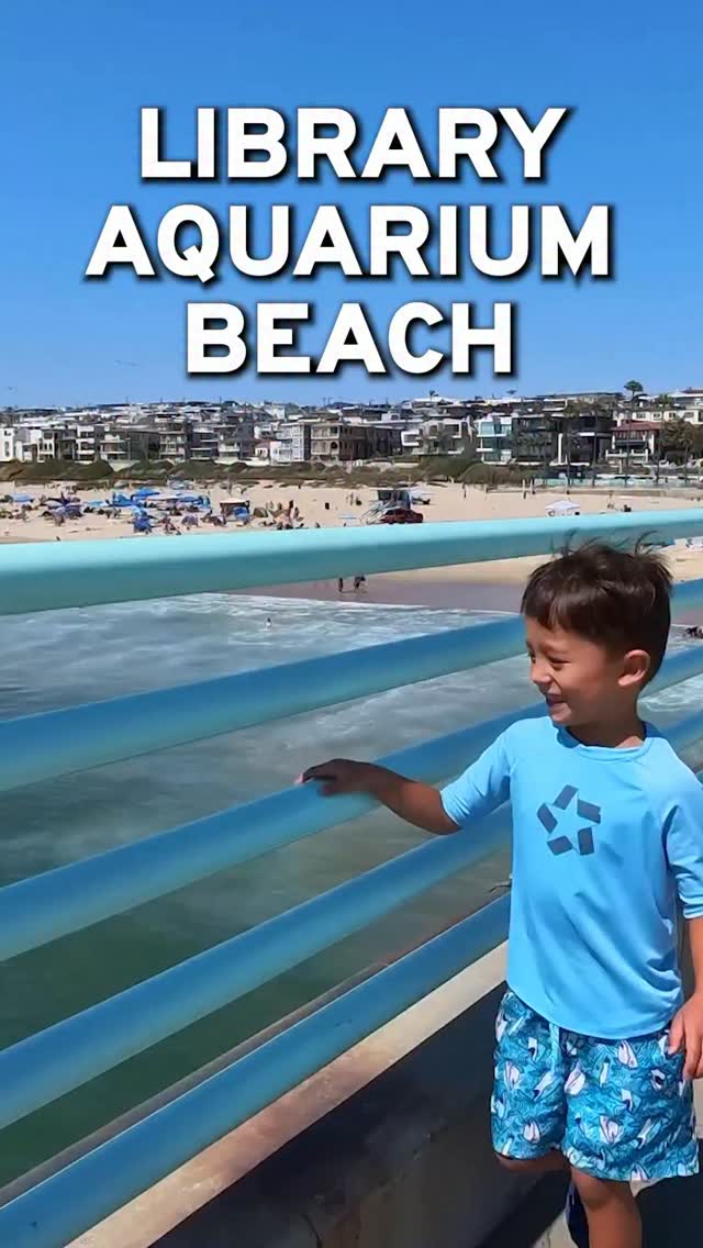 Here’s the perfect summer outing combo in Manhattan Beach in SoCal: 📚 Manhattan Beach Library, 🐟 Roundhouse Aquarium, and 🏖️ Manhattan Be