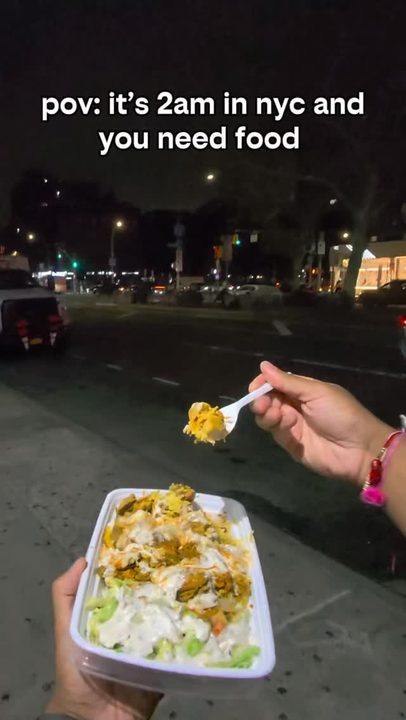pov: it’s 2am in nyc and you need food #nyc #streetfood #halal #nycfood #foodie 📍 NYC Falafel Co | 201 Allen St