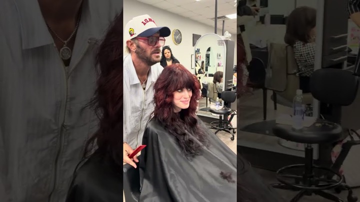 Let’s recut her heavily layered haircut. to blend it, give more body movement, and volume 