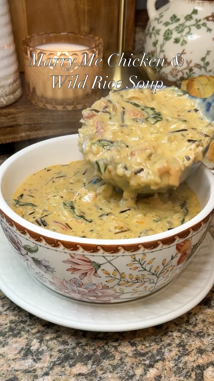 Prepare to be OBSESSED with this Creamy Marry Me Chicken & Wild Rice Soup 🍲💛#marrymechicken #soup