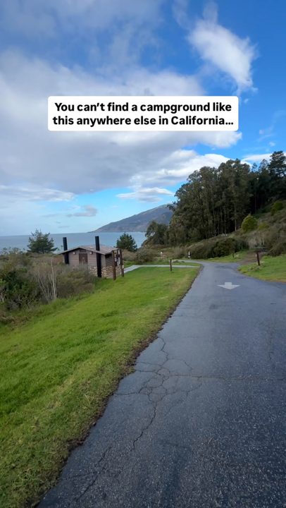 This is what it’s like to camp along the steepest coastal slopes in the contiguous US.. The campsite sits on an open blu