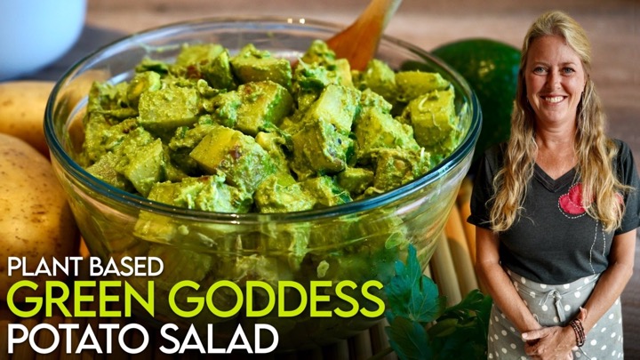 Potluck Favorite: Plant-Based Green Goddess Potato Salad (Oil-Free)