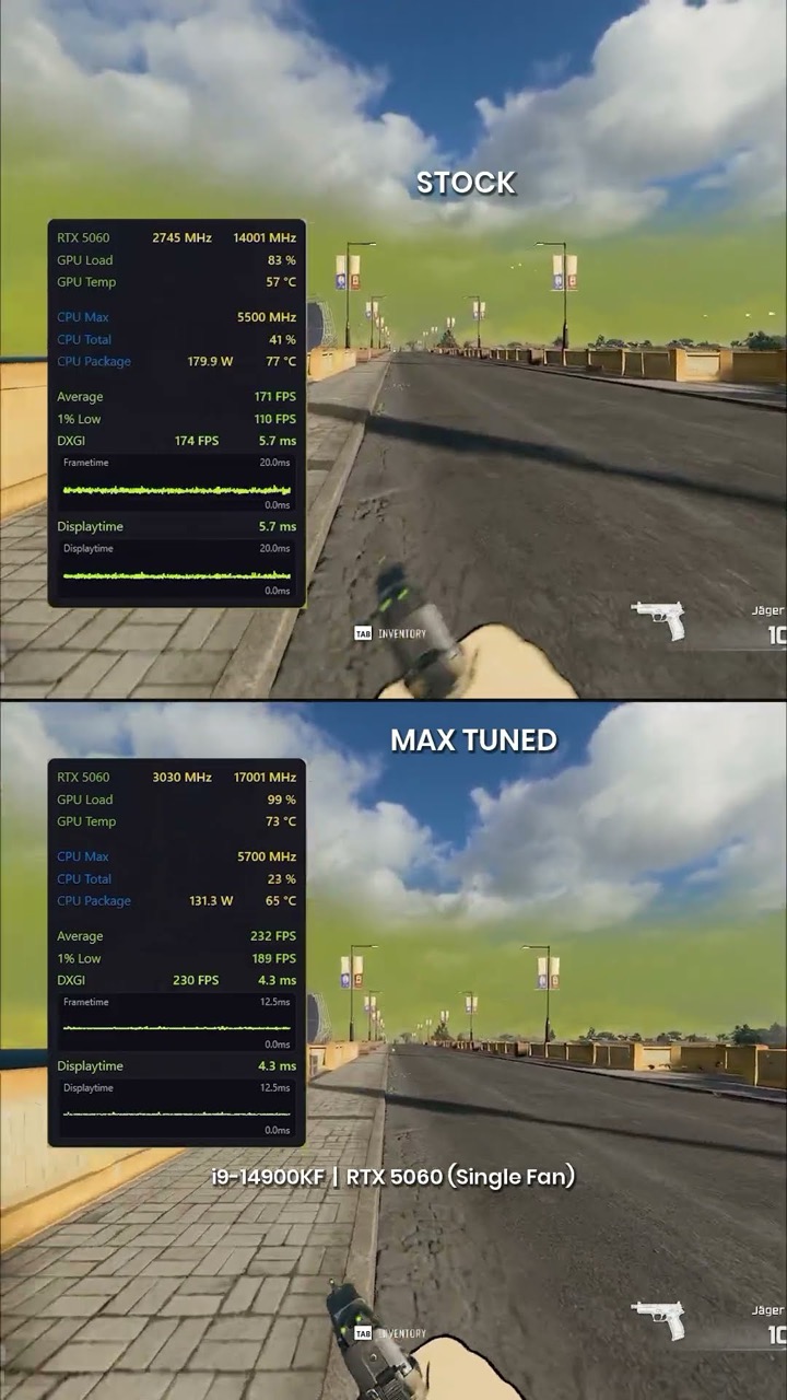 240 FPS stable in Warzone… on an RTX 5060. This is what proper PC tuning can do.