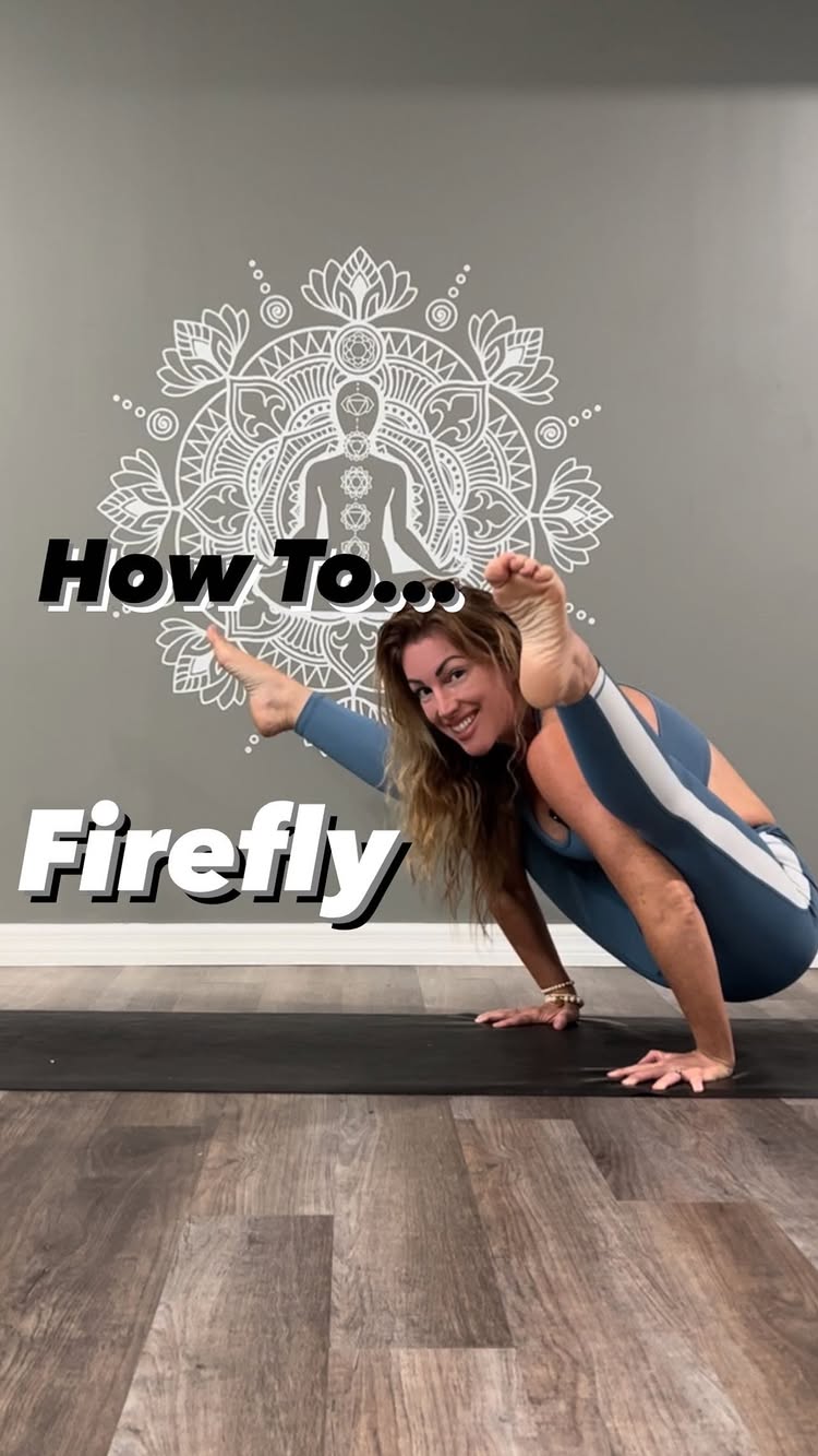 Firefly pose is one of my favorite arm balances to teach in class both because of the minimal face-planting risk and because it can be made 