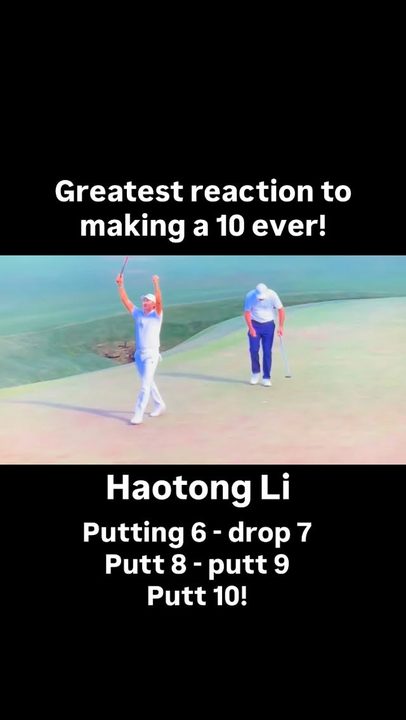 Greatest reaction to making a 10 in a major ever! Haotong Li just became one of my favorite players on tour watching him go triple on 12 and a quintuple score of 10 on 13 to give one of the classiest and crowd cheering r